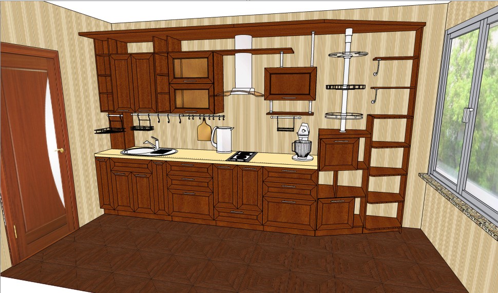 Дизайн деревянной кухни