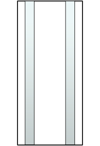 Две вертикальные полоски стекла