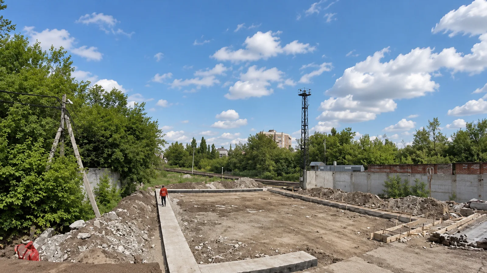 Подготовка основания и фундаментов ремонтной мастерской